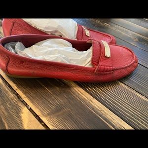 Coach loafers south red leather